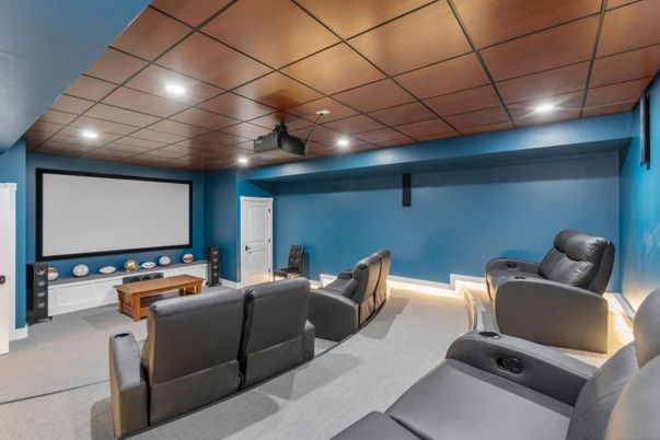 Home Theatre Room, Interior, Projection Screen, Recessed Lighting, Theatre Room