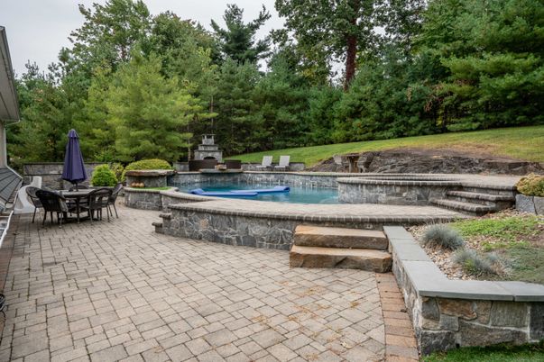 Exterior, Fireplace, Pool