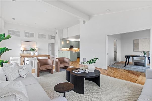 Interior, Kitchen, Living room, Pendant Lights, Wood Texture Flooring