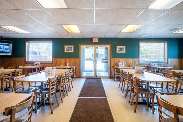 Dining room, Interior, Recessed Lighting, Wooden Walls