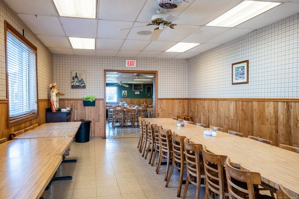 Dining room, Interior, Recessed Lighting, Wooden Walls