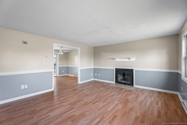Empty room, Fireplace, Interior, Wood Texture Flooring
