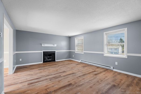 Empty room, Fireplace, Interior, Wood Texture Flooring