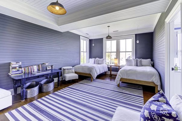 Bedroom, Interior, Pendant Lights, Wood Texture Flooring
