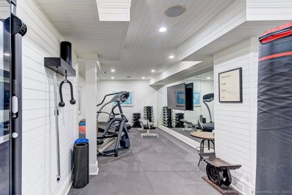 Fitness Equipment, Gym, Interior, Recessed Lighting