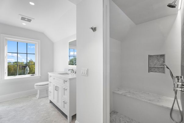 Bathroom, Interior, Marble, Recessed Lighting