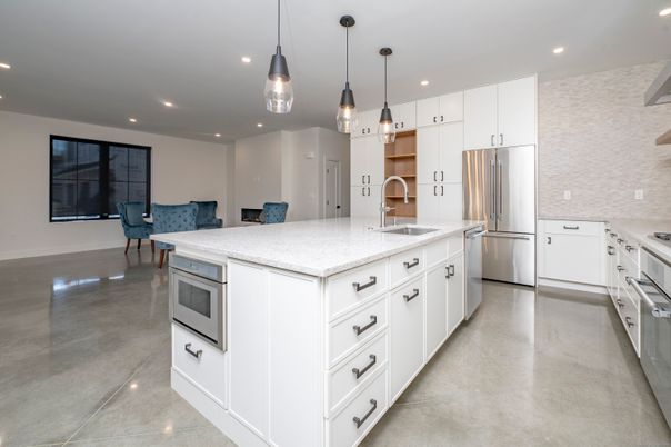 Interior, Kitchen, Pendant Lights, Recessed Lighting, Stainless Steel Appliances
