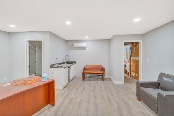 Interior, Kitchen, Recessed Lighting, Wood Texture Flooring