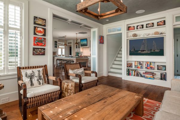 Interior, Pendant Lights, Wood Texture Flooring