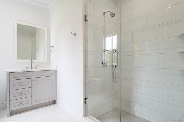 Bathroom, Glass Shower, Interior, Marble