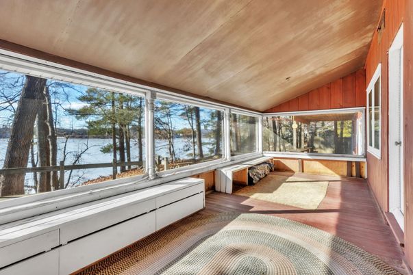 Interior, Sun Room, Water, Wooden Ceilings, Wood Texture Flooring, Wooden Walls