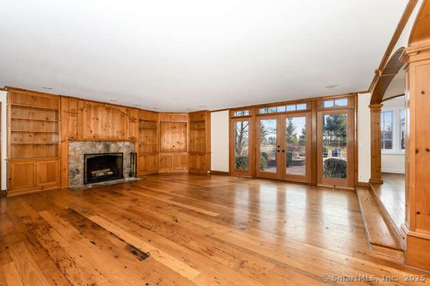 Empty room, Fireplace, Interior, Wood Texture Flooring, Wooden Walls