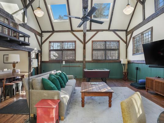 Billiard Table, Dining room, Game Room, Interior, Living room, Pendant Lights, Wood Texture Flooring