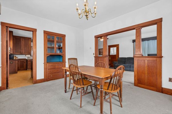 Chandelier, Dining room, Fireplace, Interior, Wood Texture Flooring