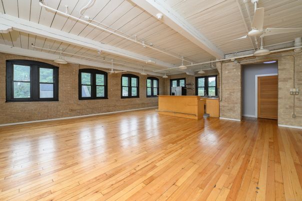 Empty room, Interior, Stone Walls, Wood Texture Flooring