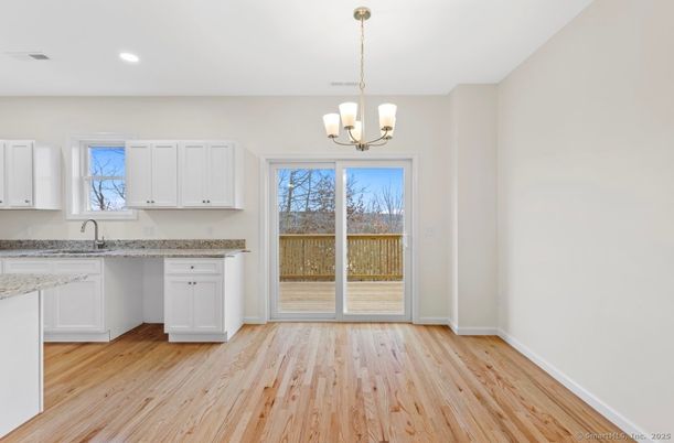 Chandelier, Interior, Kitchen, Pendant Lights, Recessed Lighting, Wood Texture Flooring