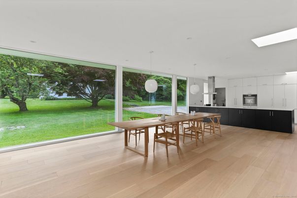 Dining room, Interior, Kitchen, Pendant Lights, Wood Texture Flooring
