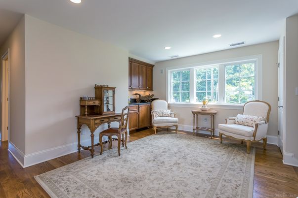 Home Office, Interior, Recessed Lighting, Wood Texture Flooring