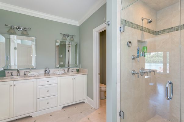 Bathroom, Dual Sink Vanities, Glass Shower, Interior