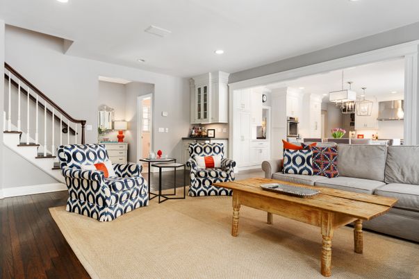 Chandelier, Dining room, Interior, Kitchen, Living room, Pendant Lights, Recessed Lighting, Wood Texture Flooring