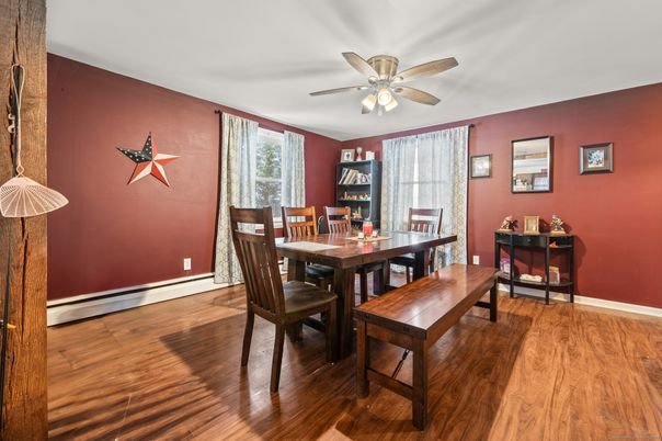 Dining room, Interior, Wood Texture Flooring