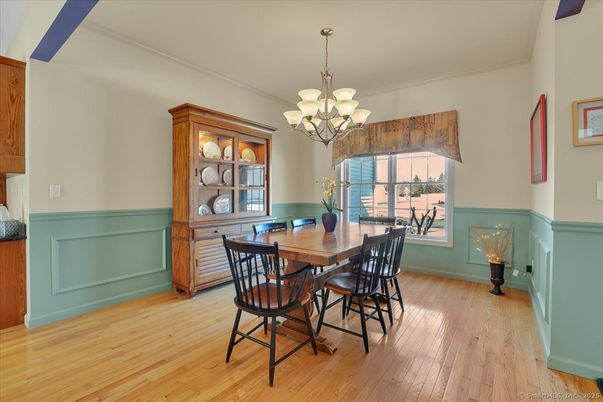 Chandelier, Dining room, Interior, Wood Texture Flooring