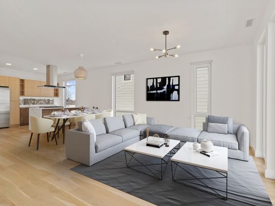 Dining room, Interior, Kitchen, Living room, Pendant Lights, Recessed Lighting, Wood Texture Flooring