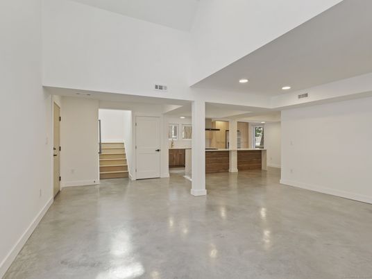 Empty room, Interior, Kitchen, Recessed Lighting