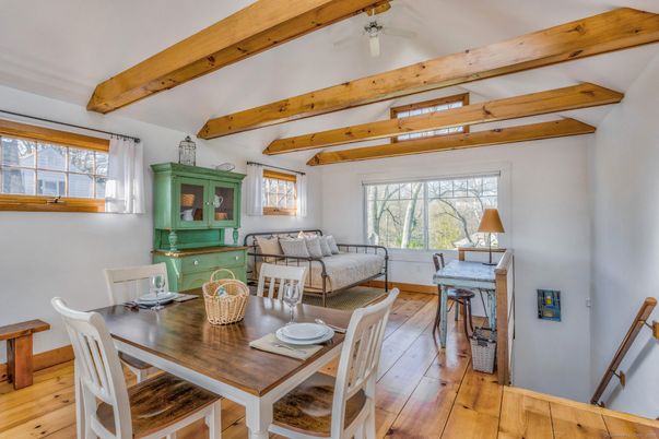 Bedroom, Dining room, Interior, Wooden Beams, Wood Texture Flooring