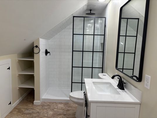 Bathroom, Dual Sink Vanities, Glass Shower, Interior