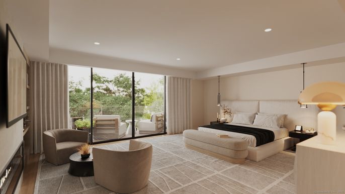 Bedroom, Interior, Pendant Lights, Recessed Lighting