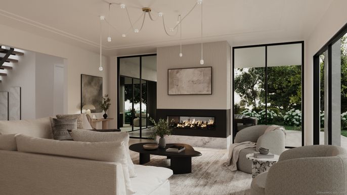 Fireplace, Interior, Living room, Pendant Lights