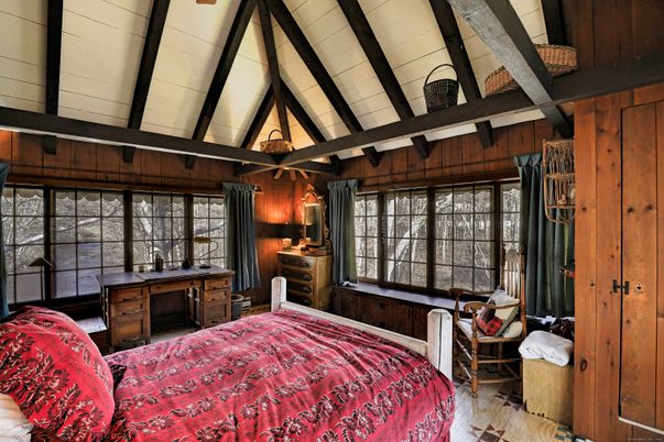 Bedroom, Interior, Wooden Beams, Wooden Walls