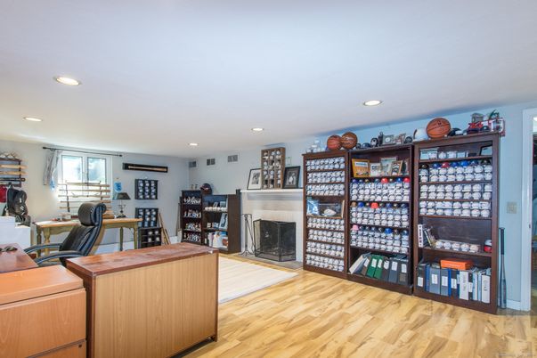 Fireplace, Interior, Recessed Lighting, Wood Texture Flooring