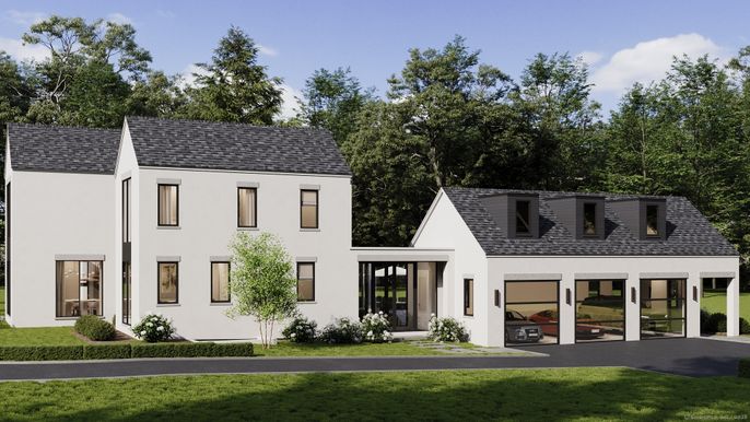 Attached, Exterior, Facade, Farmhouse