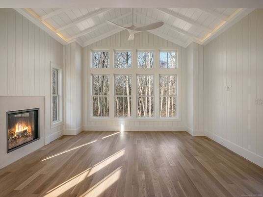 Empty room, Fireplace, Interior, Wood Texture Flooring