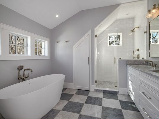 Bathroom, Dual Sink Vanities, Free Standing Baths, Interior, Recessed Lighting