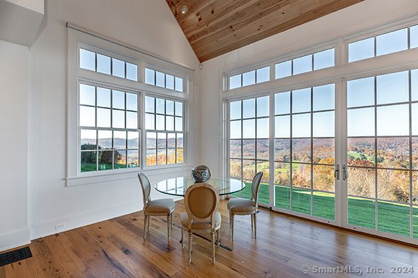 Dining room, Interior, Recessed Lighting, Wooden Ceilings, Wood Texture Flooring