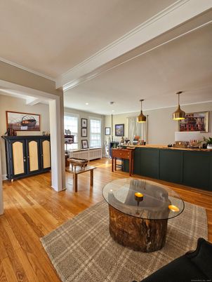 Dining room, Interior, Kitchen, Living room, Pendant Lights, Recessed Lighting, Wood Texture Flooring