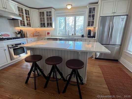 Interior, Kitchen, Stainless Steel Appliances, Wood Texture Flooring