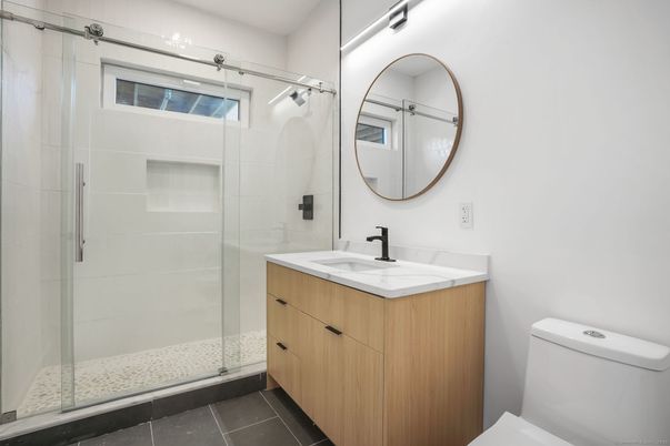 Bathroom, Dual Sink Vanities, Glass Shower, Interior