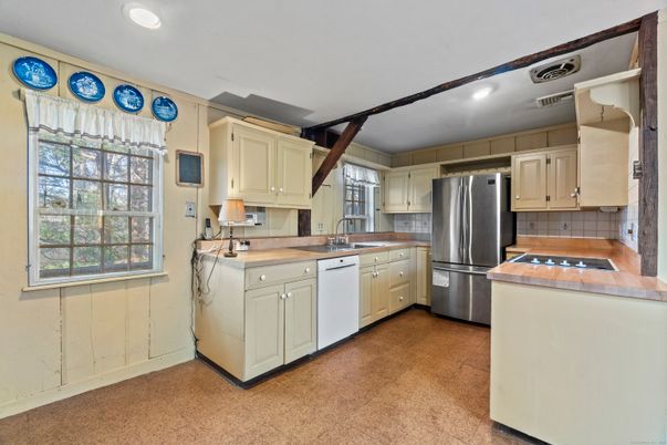 Interior, Kitchen, Recessed Lighting, Stainless Steel Appliances, Tile Countertops