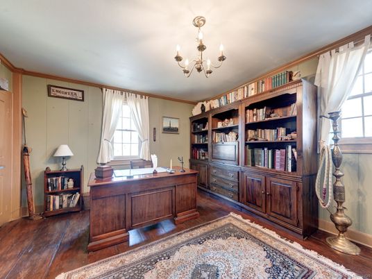 Chandelier, Home Office, Interior, Wood Texture Flooring