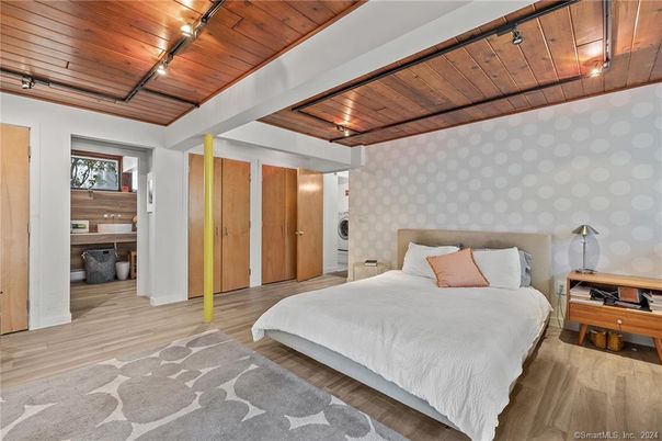 Bedroom, Interior, Wooden Beams, Wooden Ceilings, Wood Texture Flooring