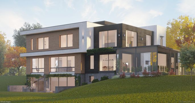 Backyard, Exterior, Facade, Modern