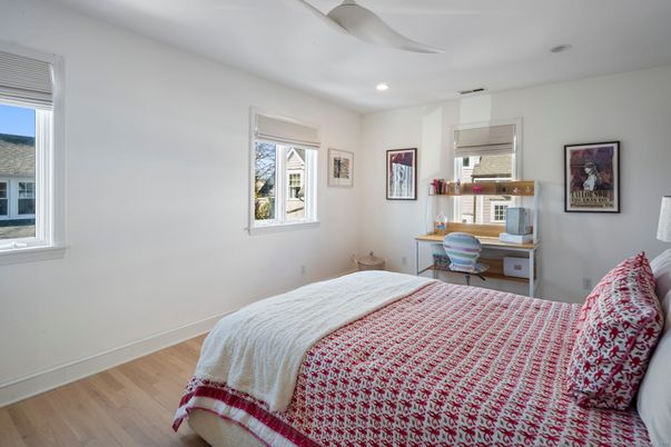 Bedroom, Home Office, Interior, Recessed Lighting, Wood Texture Flooring