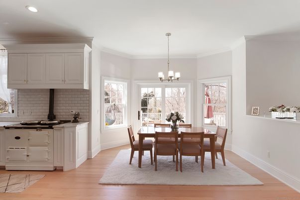 Chandelier, Dining room, Interior, Kitchen, Recessed Lighting, Wood Texture Flooring