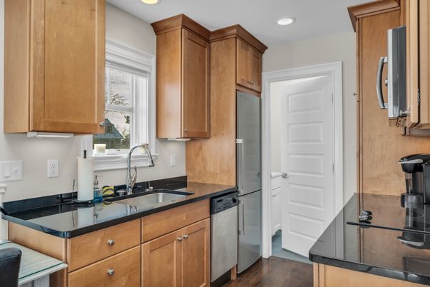 Interior, Kitchen, Recessed Lighting, Wood Texture Flooring