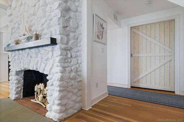 Fireplace, Interior, Stone Walls, Wood Texture Flooring