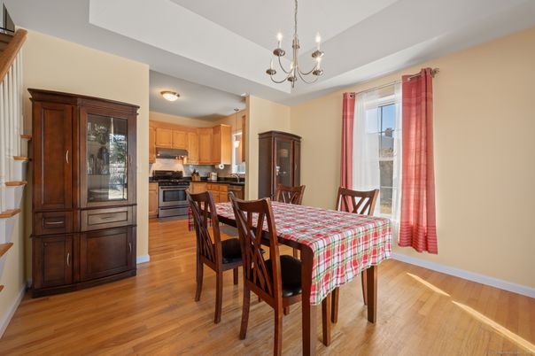 Chandelier, Dining room, Interior, Kitchen, Wood Texture Flooring